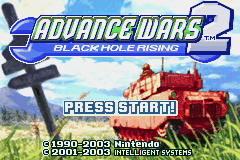 Advance Wars 2 Black Hole Rising title screen for GameBoy Advance